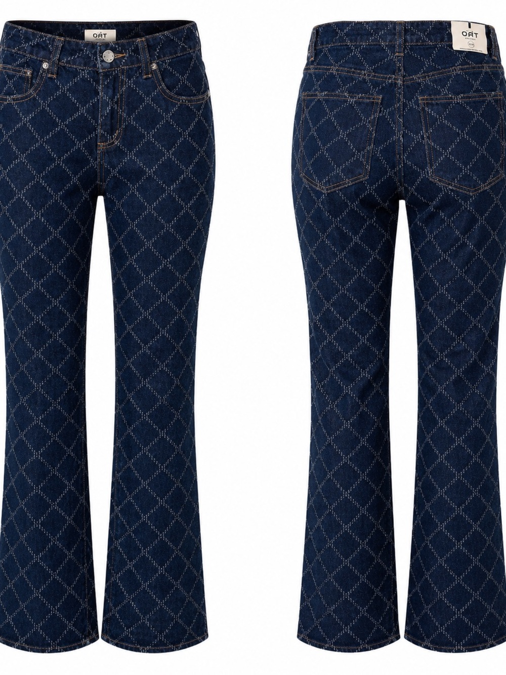 NWT OAT New York High Rise Wide Leg Jeans Women’s Size 6/28 Diamond Print